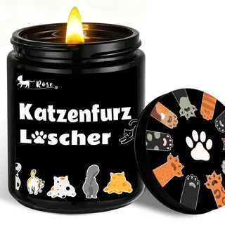 YYSWSAKY Lustige Duftkerze mit Spruch für Katzen, Katzenfurz Löscher Kerze, Kerzen in der Dose mit Deckel, Handgemacht aus Sojawachs, Duftkerzen Geschenke für Frauen, Katzen Besitzer und Liebhaber