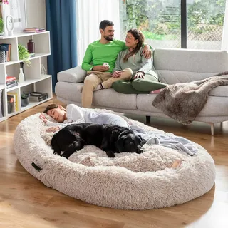 InnovaGoods Human Dog Bed XXL 100 x 80 cm beige