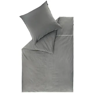 Musterring Renforcé Bettwäsche TWIST in Grau | Gr.: 155x220 cm (40x80 cm)