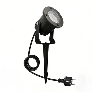 yovgqolv Wegeleuchte Aluminium/Glas 2m Kabel inkl. 5W GU10 LED schwarz