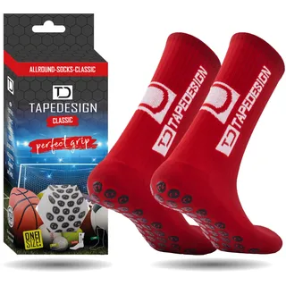 Tapedesign "Classic - 1 Paar Rutschfeste Fußball Socken mit gummierten Noppen (Unisex) - Fussball-Socken mit Grip für Damen & Herren - Anti-Rutsch Fußballsocken - Sportsocken atmungsaktiv