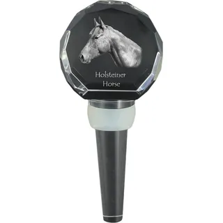 Holsteiner Pferd - Kristallflaschenverschluss mit Pferd, einzigartiger Weinverschluss mit Foto, personalisiertes Geschenk für Sommelier der Marke Art-Dog