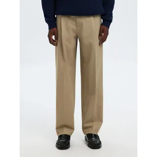 Selected Finn Loose Fit Hosen Greige S