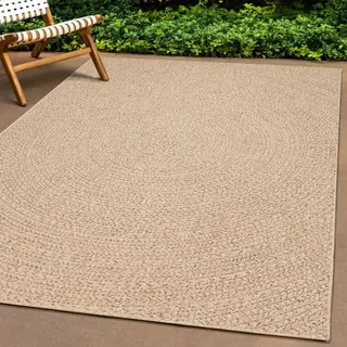 The Living Store Teppich 200x290 cm Jute-Optik Innen und Außen - Braun