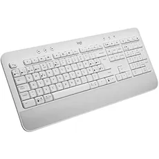 Logitech Signature K650 Comfort kabellose Tastatur mit Handballenauflage, BLE Bluetooth/Logi Bolt USB-Empfänger, Soft-Touch-Tastatur, Numpad, PC/Windows/Mac, Spanisches QWERTY - Weiß