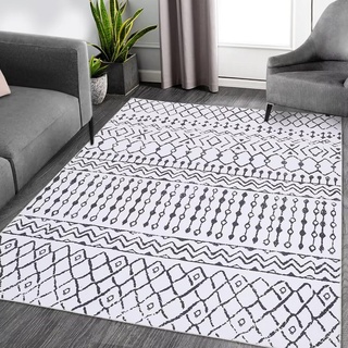 Zstar Wohnzimmer Teppich, Weich Maschinenwaschbar, Modern Boho Teppiche für Schlafzimmer unter dem Esstisch Rutschfester Morden Teppich für den Innenbereich für Heim und Bürodekoration 160x200 cm