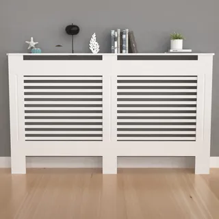 FATIVO Heizkörperverkleidung 101×172×19 cm Hohe Heizkörperabdeckung Horizontal Holz Weiß aus MDF lackiert Landhausstil Heizungsverkleidung Hoch für Schlafzimmer Wohnzimmer Büro Heizkörper Abdeckung