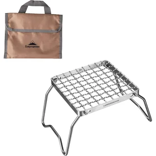 Campingmoon Klappgrill Edelstahl Tragbarer Grillrost Outdoor Camping Feuergrill Grillgitter Für Picknicks, Hinterhöfe