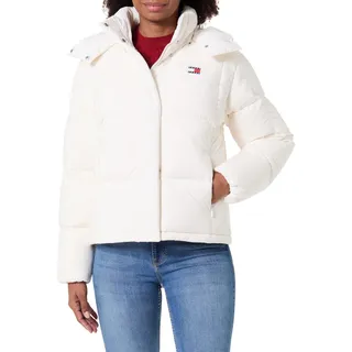 Tommy Hilfiger Tommy Jeans Damen Tjw Alaska Grid Down Jacket Ext Dw0dw21623 Pufferjacke, White (Ancient White), S EU