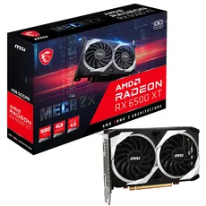 MSI Radeon RX 6500 XT MECH 2X 4G OC Gaming Grafikkarte - GPU 2685/2825 MHz, 4000MB DDR6 Speicher