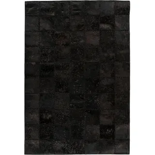 calo-deluxe Fellteppich »Rankel 205 Lederteppich«, rechteckig, 5 mm Höhe, farbige Patchwork Unikate, echtes Rinderfell, Wohnzimmer calo-deluxe schwarz B: 120 cm   1 St.