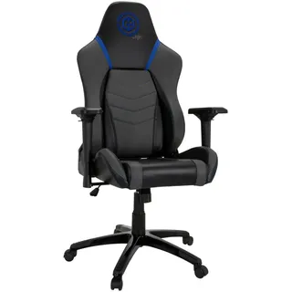 Mid.you Gamingstuhl , Blau, Grau, Schwarz , Textil , Drehkreuz , 74x133x62 cm , Wippmechanik mit Härtegradeinstellung, ergonomische Rückenlehne , Büromöbel, Bürostühle, Gaming-Sessel