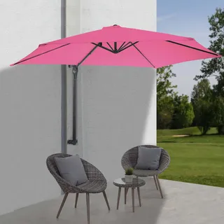 Wandschirm Casoria, Ampelschirm Balkonschirm Sonnenschirm, 3m neigbar, Polyester Alu/Stahl 9kg pink-rosarot - Rosa