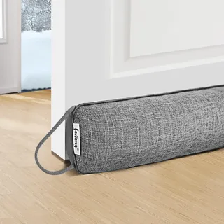 fowong Zugluftstopper für Türen Fenster 97x10 cm, Extra Schwere Türdichtung-Waschbar-Energiesparend, Zugluftstopper Türen mit Selbstklebende Klebeband, Luft Insekt Licht Blockiert, Grau