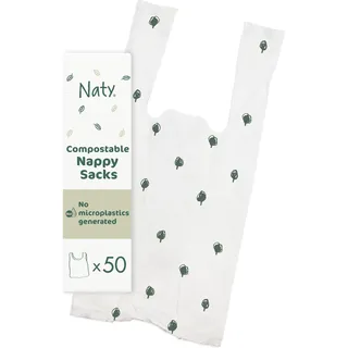 Naty Ökologische Baby Windelbeutel - 100% kompostierbar und biologisch abbaubar (1 x 50 Stück)