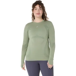 Laufshirt ASICS "ROAD SEAMLESS LS TOP", Damen, Gr. XL, grün (monument blau, whisper grün), Obermaterial: 65% Polyamid, 35% Polyester, Shirts Laufshirt