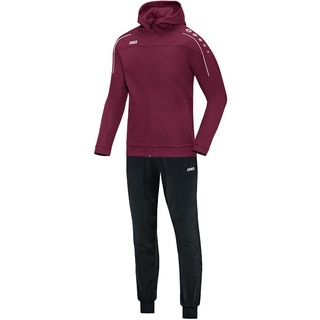 Jako Trainingsanzug Polyester Classico mit Kapuze Maroon 44 - Jogginganzug 2-teilig für Sport und Alltag, Jogginghose &