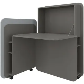 FM Helmets fm FLATup Sekretär basalt/hellblau rechteckig, schwarz 107,0 x 41,5 - 91,0 cm