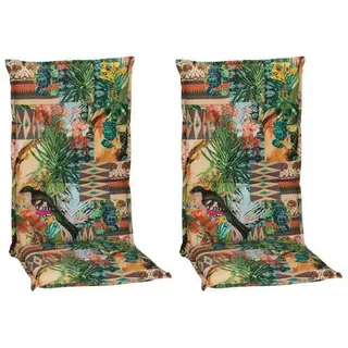 Gardenson Sesselauflage , Grün , Textil , Blätter , Füllung: Schaumstoff, Fleece,Schaumstoff, Fleece , 46x8x118 cm , Handmade in Europe , bügelfrei, pflegeleicht, für den Außenbereich geeignet, wetterfest, mittels Bändern zu befestigen , Gartenmöbel, Gartenpolster & Auflagen, Sesselauflagen