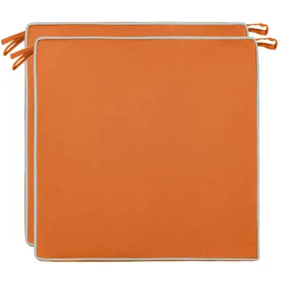 Brandsseller Outdoor Sitzkissen Kissen Dekokissen - Schmutz- und Wasserabweisend - 220 gr. Füllung - Größe: 40 x 40 x 4 cm (2er-Vorteilspack, Orange/Terra - strukturiert)