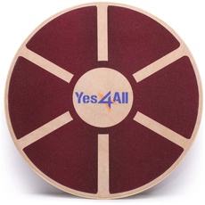 Yes4All Balance Board aus Holz; Brett mit hochwertiger rutschfester Oberfläche; Balance Trainer & Wackelbrett für das Ganzkörpertraining.