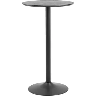 Selsey Balsamita - Bartisch / Stehtisch / Bistrotisch in Schwarz mit Eschenfurnier und Metallgestell, 105 cm hoch