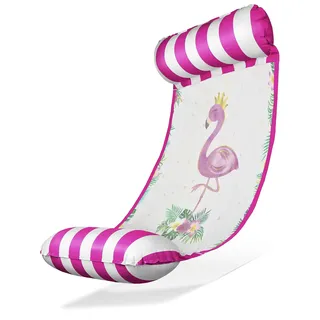 Balinco Wasserhängematte, Wassermatratze, Wassermatte, Schwimmbett, Luftmatratze mit Armlehnen, schwimmende Liegematte, Relaxliege, Wasserspielzeug Kinder & Erwachsense (Flamingo Pink)