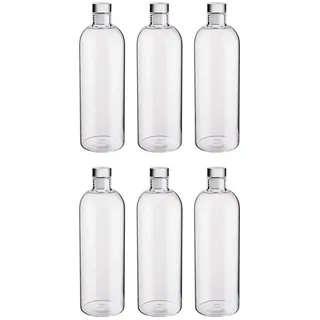 Butlers Wasserflasche 6er-Set Ratio 1L , Transparent , Glas , Geschirr, Kannen & Karaffen, Trinkflaschen