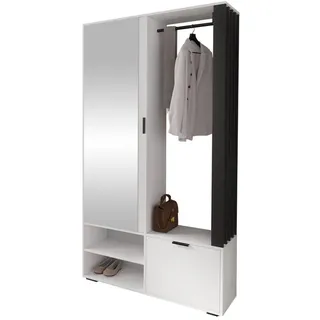 Mirjan24 Wandgarderobe Milo Schwarz/Weiß