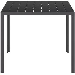 Ambia Garden Gartentisch , Schwarz , Metall, Kunststoff , quadratisch , Flachrohr , 90x74x90 cm , Gartenmöbel, Gartentische, Gartentische