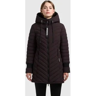 Steppmantel KHUJO "NITA4", Damen, Gr. L (40), braun (moody plum), Steppware, Obermaterial: 100% Polyester. Futter: 100% Polyester. Wattierung: 100% Polyester, unifarben, Strickbündchen, Mäntel Steppmantel, aus Steppware mit Polyester, lockere Passform