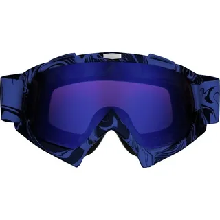Motocross Brille blau mit blau-violettem Glas - Blau