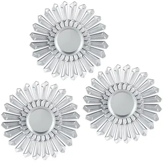 Relaxdays Dekospiegel Sonne Ø 25 cm Silber