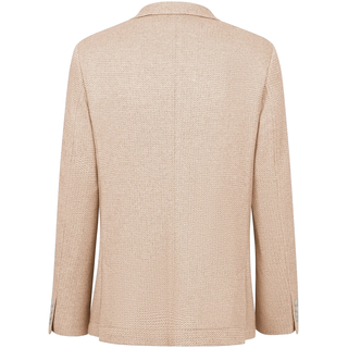 Sakko BUGATTI, Herren, Gr. 60, beige (30, beige), 52% Viskose, 29% Polyester, 18% Baumwolle, 1% Elasthan, unifarben, normal, Manschette, Sakkos Sakko, mit Reverskragen und Stretch