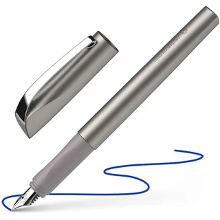 Schneider Ceod Shiny Füller (Rechts- und Linkshänder, M-Feder, inkl. Tintenpatrone königsblau) graphit, Medium