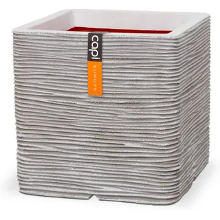 Capi Pflanztopf Rib NL quadratisch 50 cm x 50 cm x 50 cm Elfenbein