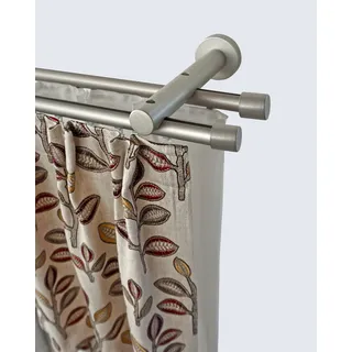 GARESA Vorhangstange KEA 2-läufig Ø 20 mm 140 cm Silber/Grau