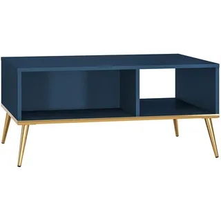 Feldmann-Wohnen Couchtisch Marine dunkelblau / gold 90 / 60 / 42cm , Blau , Holzwerkstoff , Rechteckig,Rechteckig , 90x60x42 cm , Wohnzimmer, Wohnzimmertische, Couchtische