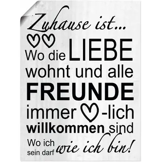 Artland Wandbild »Wo die Liebe wohnt« Sprüche & Texte 1 Stk. tlg. als Leinwandbild, Poster in verschied. Größen, grau