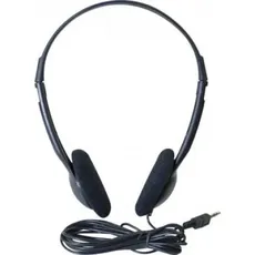 Exertis Connect Stereo Headset, schwarz Headset ideal für Multimedia Anwendungen. (Kabelgebunden), Office Headset, Schwarz