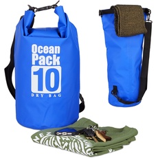 Bild von Ocean Pack 10 L, wasserdichter Dry Bag, ultraleichter Trockensack für Kajak, Segeln, Rafting, Skifahren, blau