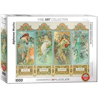 Eurographics 6000-0824 "Alphonse Maria Mucha Vier Jahreszeiten Puzzle (1000, Mehrfarbig)