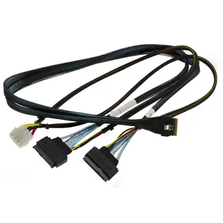 KALEA-INFORMATIQUE PCIe 4.0-Kabel mit Slim SAS SFF-8654 8i 74-Pin-Steckern zu 2x SFF-8639 68 Pin U2 U3 Länge 70cm