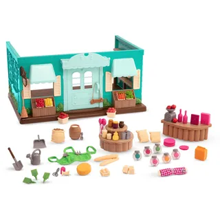 Li'l Woodzeez - Honeysuckle Hollow Kaufladen - Gemischtwarenladen für Spielzeug - Spielnahrung & Zubehör - Kinderspielzeug für Figuren - Detailierte Shop - 3 Jahre +