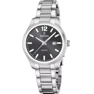 Festina "Classic Steel", Armbanduhr, Damenuhr, Edelstahlarmband, analog, Tag,