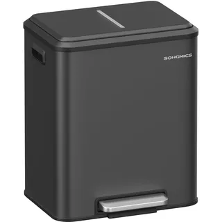 Songmics Mülltrennsystem 2 x 15 l Schwarz