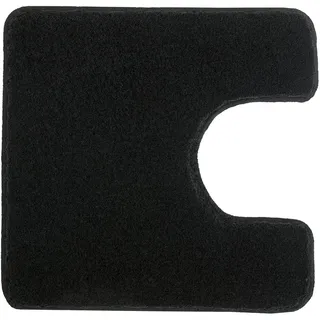 Kleine Wolke WC-Vorleger Relax Schwarz 55 x 55 cm mit Ausschnitt | OEKO-TEX zertifiziert, rutschhemmende Unterseite, für Fußbodenheizung, maschinenwaschbar, 100% Polyacryl
