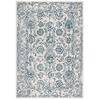 Wollteppich , Weiß , Textil , Vintage , rechteckig , 120x170 cm , Reach, AZO-frei, Handmade in India , für Fußbodenheizung geeignet, pflegeleicht , Teppiche und Böden, Teppiche, Schafwollteppiche