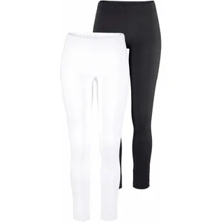 Leggings BOYSEN'S, Damen, Gr. 46 (L), N-Gr, schwarz-weiß (weiß, schwarz), Jersey, Obermaterial: 95% Baumwolle, 5% Elasthan, unifarben, Basic, sehr figurbetont knöchellang, Hosen Leggings, mit Baumwolle NEUE FARBE