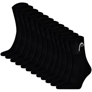 Kurzsocken HEAD "Socken All Sports Training Short Crew 12P 12er Pack", Damen, Gr. 39-42, schwarz, Obermaterial: 78% Baumwolle CO. 16% Polyester PES. 4% Polyamid PA. 2% Elasthan EL., Socken Kurzsocken